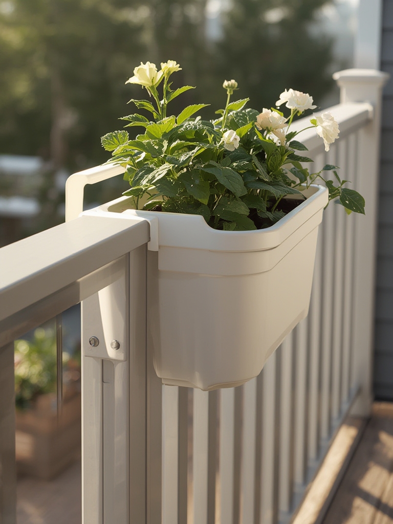 railing planter in action