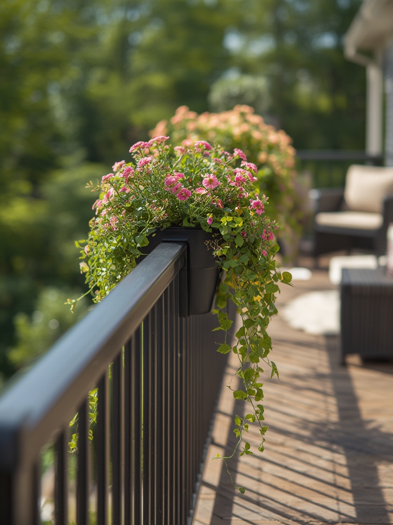 railing planter in action