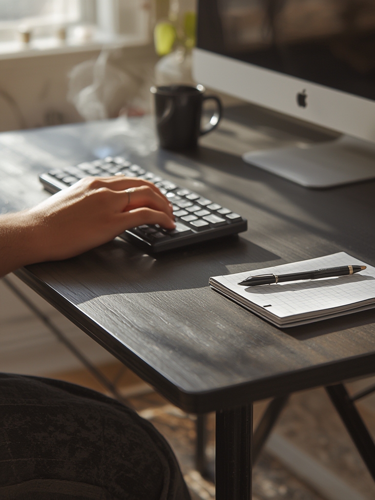 computer desk in action