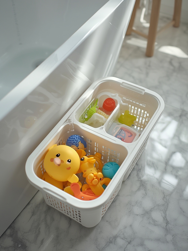 bath organizer in action