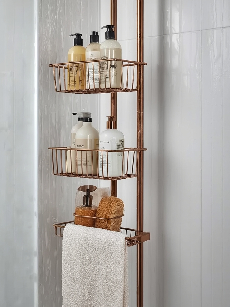 shower caddy in action