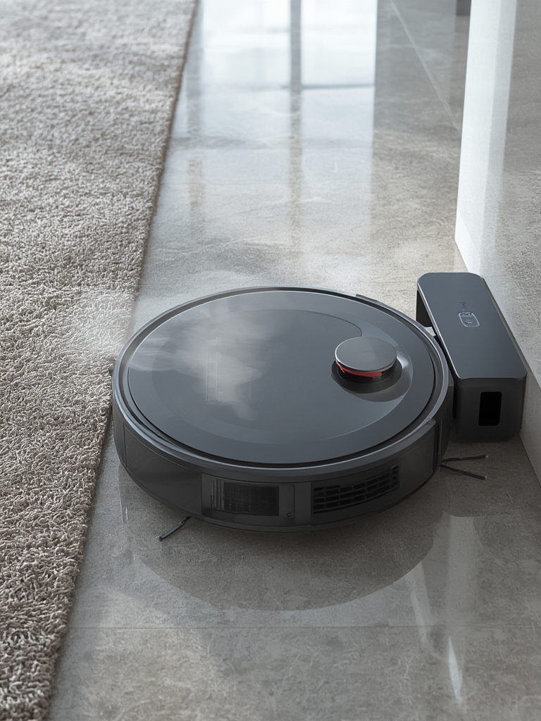 robot vacuum in action