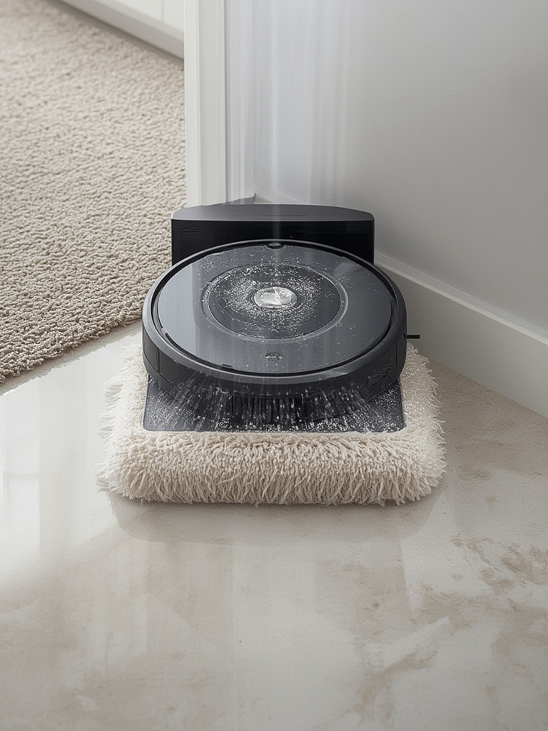 robot vacuum in action