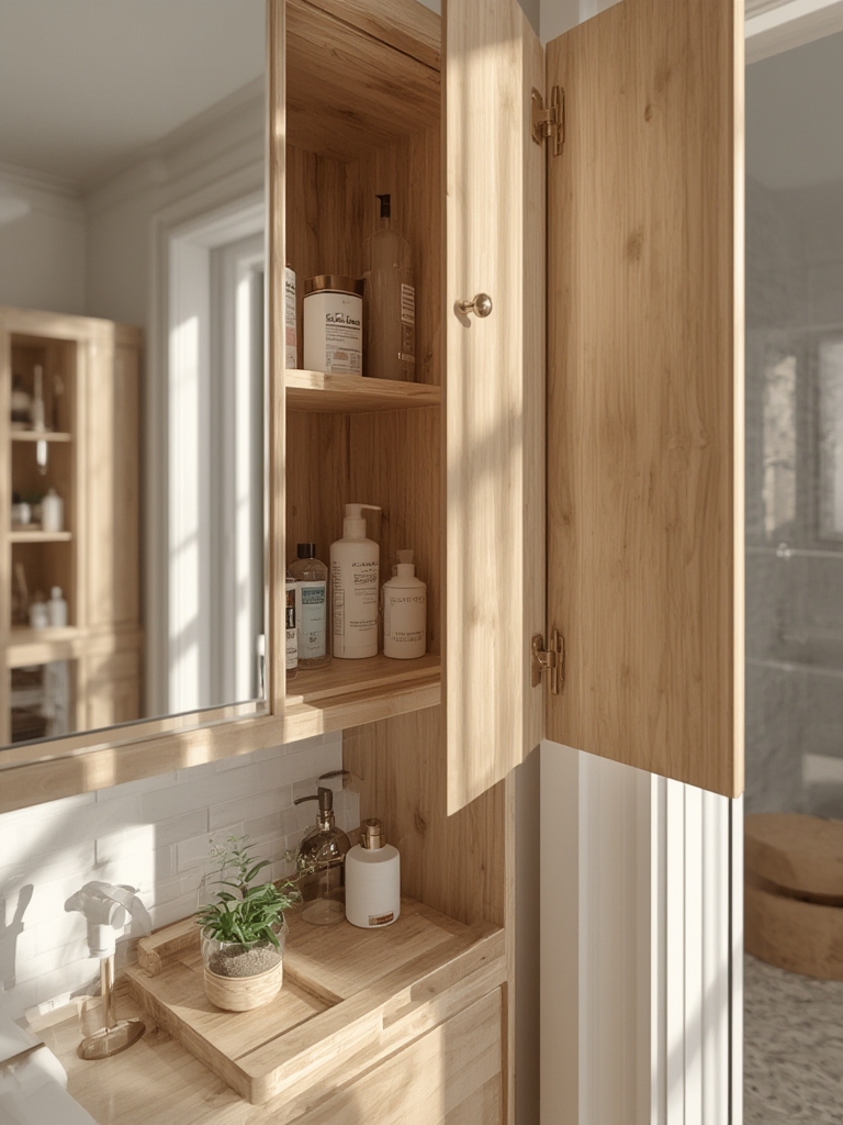 bathroom cabinet in action